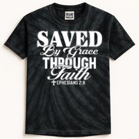 Saved By Grace Through Faith T Kids Tie-Dye T-Shirt