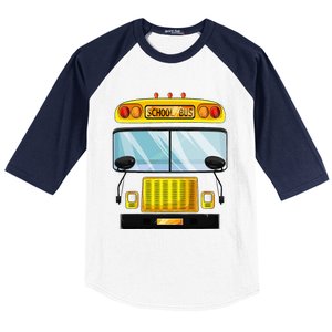 School Bus Halloween Costume Funny Bus Driver Baseball Sleeve Shirt