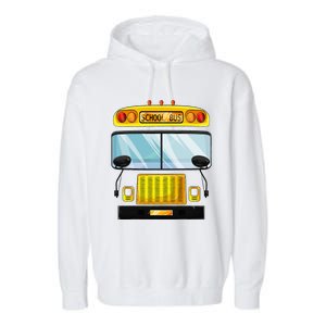 School Bus Halloween Costume Funny Bus Driver Garment-Dyed Fleece Hoodie