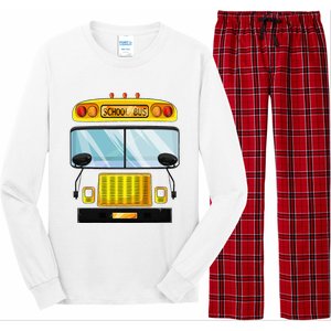 School Bus Halloween Costume Funny Bus Driver Long Sleeve Pajama Set