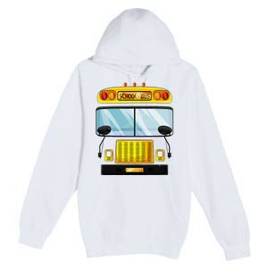 School Bus Halloween Costume Funny Bus Driver Premium Pullover Hoodie