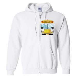 School Bus Halloween Costume Funny Bus Driver Full Zip Hoodie