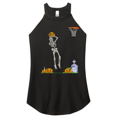 Skeleton Basketball Halloween Pumpkin Women’s Perfect Tri Rocker Tank