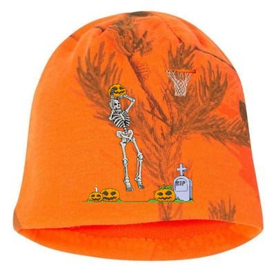 Skeleton Basketball Halloween Pumpkin Kati - Camo Knit Beanie