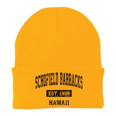 Schofield Barracks Hawaii Hi Vintage Sports Established Knit Cap Winter Beanie