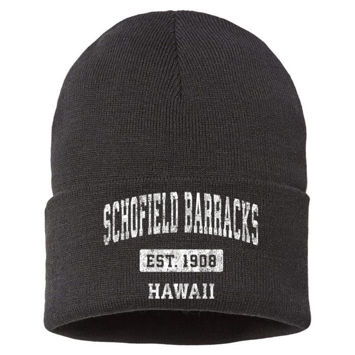 Schofield Barracks Hawaii Hi Vintage Sports Established Sustainable Knit Beanie