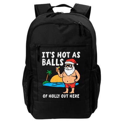 Santa Beach Hot As Balls Of Holly Funny Christmas In July Backpack