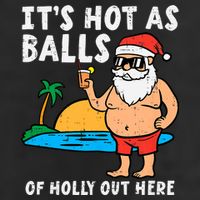 Santa Beach Hot As Balls Of Holly Funny Christmas In July Beanie