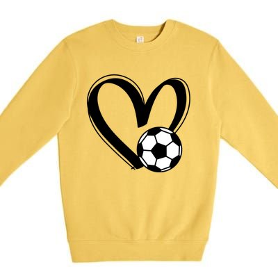 Soccer Ball Heart Gift Premium Crewneck Sweatshirt