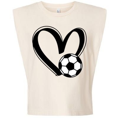 Soccer Ball Heart Gift Garment-Dyed Women's Muscle Tee