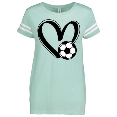 Soccer Ball Heart Gift Enza Ladies Jersey Football T-Shirt