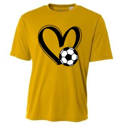 Soccer Ball Heart Gift Cooling Performance Crew T-Shirt