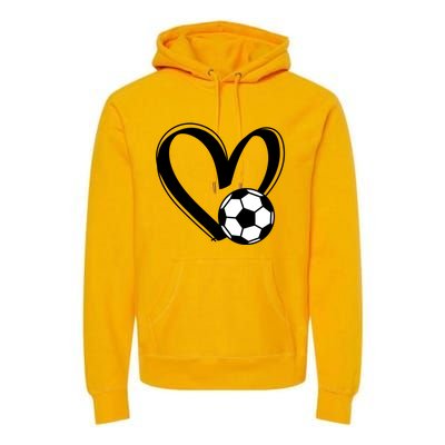 Soccer Ball Heart Gift Premium Hoodie