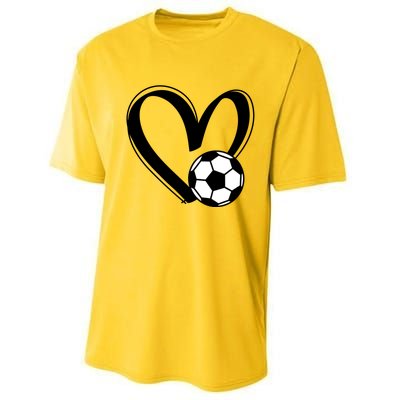 Soccer Ball Heart Gift Performance Sprint T-Shirt