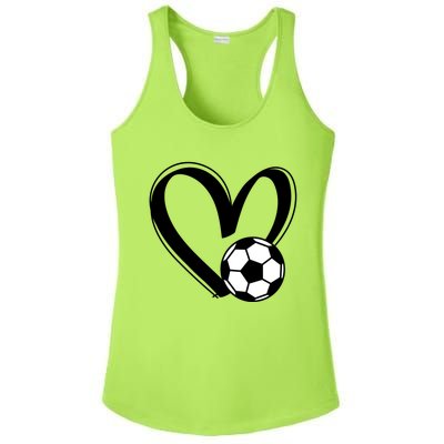 Soccer Ball Heart Gift Ladies PosiCharge Competitor Racerback Tank