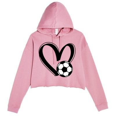 Soccer Ball Heart Gift Crop Fleece Hoodie