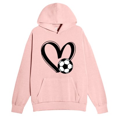 Soccer Ball Heart Gift Urban Pullover Hoodie