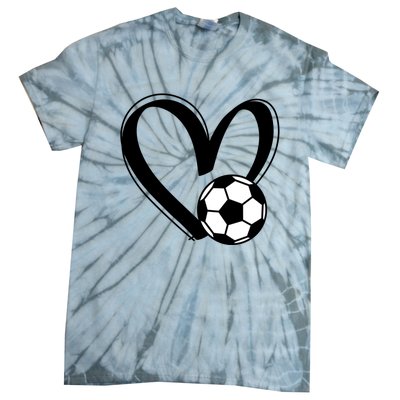 Soccer Ball Heart Gift Tie-Dye T-Shirt