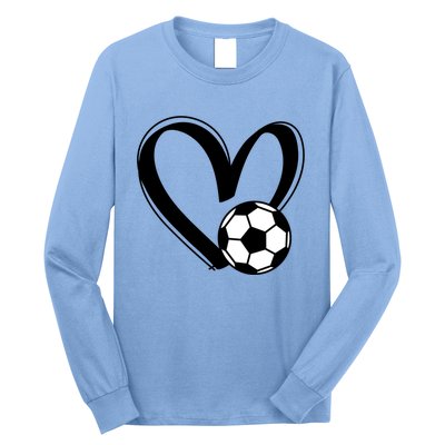 Soccer Ball Heart Gift Long Sleeve Shirt