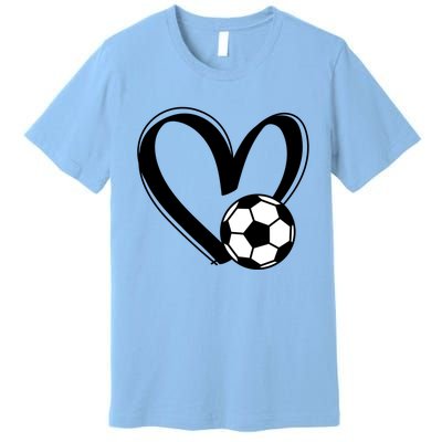 Soccer Ball Heart Gift Premium T-Shirt