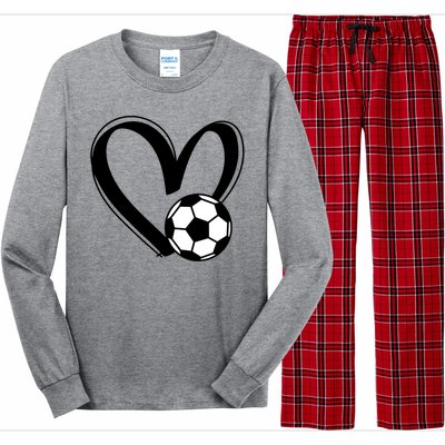 Soccer Ball Heart Gift Long Sleeve Pajama Set