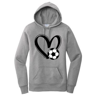 Soccer Ball Heart Gift Women's Pullover Hoodie