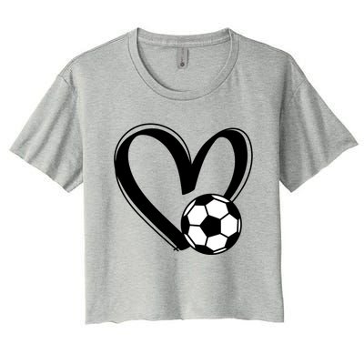 Soccer Ball Heart Gift Women's Crop Top Tee