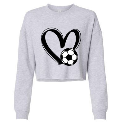 Soccer Ball Heart Gift Cropped Pullover Crew