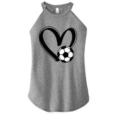 Soccer Ball Heart Gift Women's Perfect Tri Rocker Tank