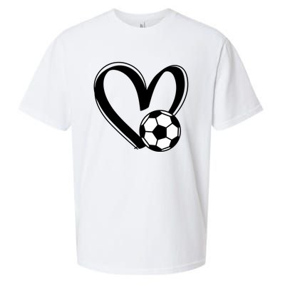 Soccer Ball Heart Gift Sueded Cloud Jersey T-Shirt