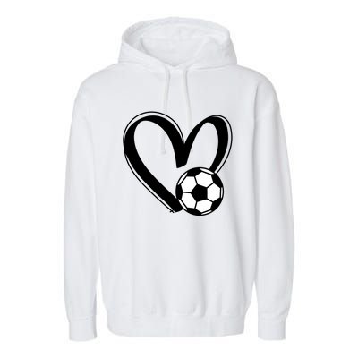 Soccer Ball Heart Gift Garment-Dyed Fleece Hoodie