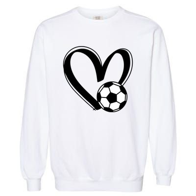 Soccer Ball Heart Gift Garment-Dyed Sweatshirt