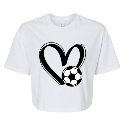 Soccer Ball Heart Gift Bella+Canvas Jersey Crop Tee