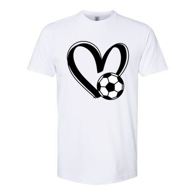 Soccer Ball Heart Gift Softstyle CVC T-Shirt