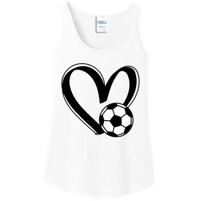 Soccer Ball Heart Gift Ladies Essential Tank