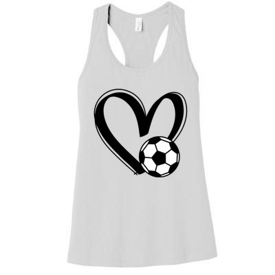 Soccer Ball Heart Gift Women's Racerback Tank