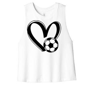 Soccer Ball Heart Gift Women's Racerback Cropped Tank