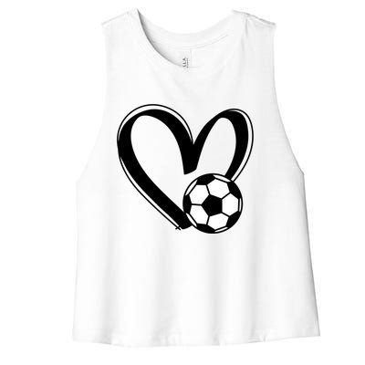 Soccer Ball Heart Gift Women's Racerback Cropped Tank