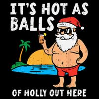Santa Beach Hot As Balls Of Holly Funny Christmas In July Impact Tech Backpack