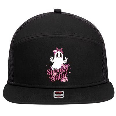 Spooky Babe Halloween Boo Crew Family Matching Great Gift 7 Panel Mesh Trucker Snapback Hat