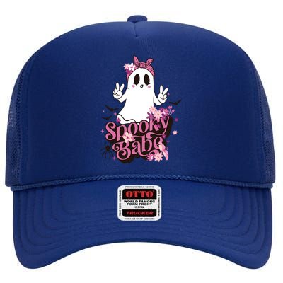 Spooky Babe Halloween Boo Crew Family Matching Great Gift High Crown Mesh Back Trucker Hat