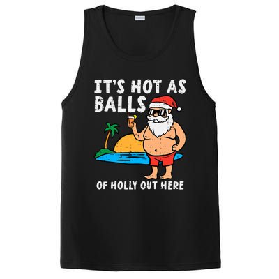 Santa Beach Hot As Balls Of Holly Funny Christmas In July PosiCharge Competitor Tank