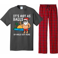 Santa Beach Hot As Balls Of Holly Funny Christmas In July Pajama Set