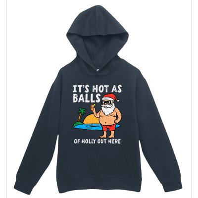 Santa Beach Hot As Balls Of Holly Funny Christmas In July Urban Pullover Hoodie