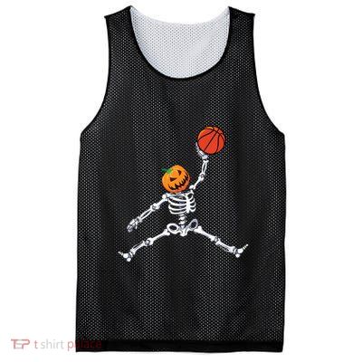 Skeleton Basketball Halloween Pumpkin Slam Dunk Mesh Reversible Basketball Jersey Tank