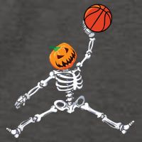 Skeleton Basketball Halloween Pumpkin Slam Dunk Vector Backpack