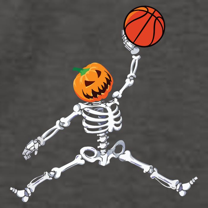 Skeleton Basketball Halloween Pumpkin Slam Dunk Vector Backpack