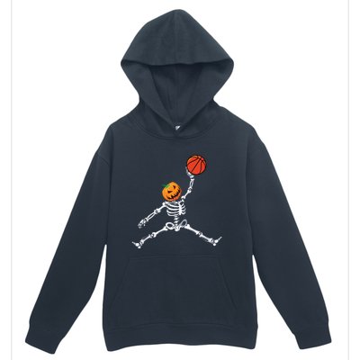 Skeleton Basketball Halloween Pumpkin Slam Dunk Urban Pullover Hoodie