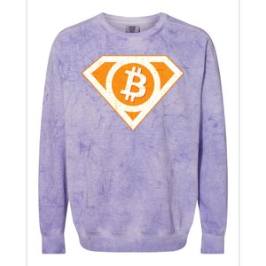 Super Bitcoin Hero Logo Colorblast Crewneck Sweatshirt