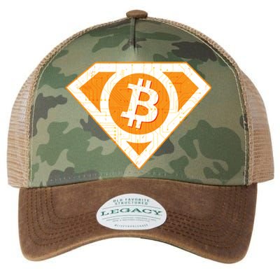 Super Bitcoin Hero Logo Legacy Tie Dye Trucker Hat